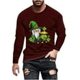 thumbnail image 2 of ZRGHAOYLQ St Patricks Day Shirts for Men Lucky Shamrock Gnomies Graphic Tees Long Sleeve Casual Pullovers Plus Size Crewneck T Shirts Big and Tall Holiday Vacation Shirt, 2 of 5