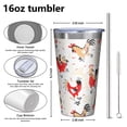 thumbnail image 4 of 16oz Tumblers White Chicken Folk Pattern Stainless Steel Vacuum Insulated Double Wall Travel Tumbler Cups Mug with Lid and Straw,Cleaning Brush for Coffee,Tea, 4 of 4