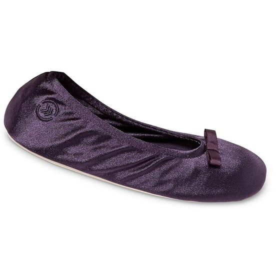 isotoner signature terry ballet flat slippers with satin bow