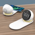 thumbnail image 3 of 5 en 1 reloj despertador digital luces nocturnas cargador inalámbrico para personas que duermen mucho, 3 of 8