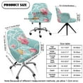 thumbnail image 7 of Xoenoiee Turtle Hibiscus Print Velvet Curved Back Dining Room Chair Covers with Arms Stretch Swivel Bar Stool Chair Slipcover, Removable Vanity Kitchen Office Desk Armchair Protector Covers, 7 of 7