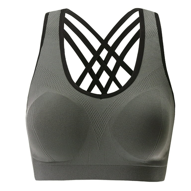 TAIAOJING Sports Bras for Women Wireless Bra Top Vest Breathable Chest Pad  Wearing Sports Underwear U Back Lifting Bra Brassiere 