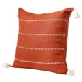 thumbnail image 3 of Estonia Hand-Woven Striped Linen Throw Pillow, Rust, 20" x 20", Count per Pack 1, 3 of 9