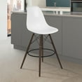 thumbnail image 2 of Armen Living Nicos Mid-Century Barstool-Color:White,Finish:Walnut, 2 of 7
