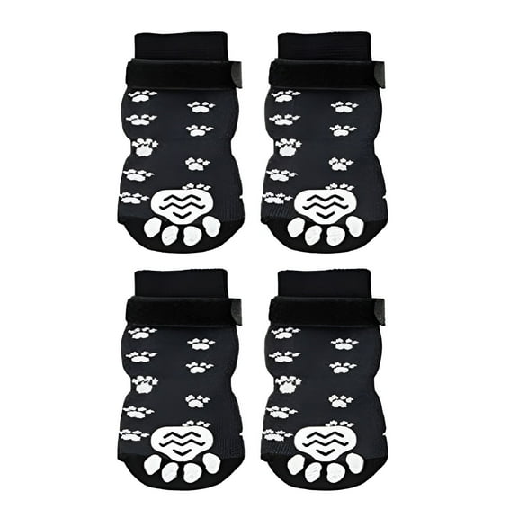 TELOLY Anti-Slip Dog Socks, Dog Shoes for Cold Pavement, Soft Paw Protector for Wooden Floor, Prevents Licking, Slipping for Small Medium, Senior Dogs, M, Black