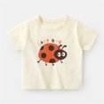 thumbnail image 2 of T-shirts Garçons Manches Courtes T-Shirts Haut Décontracté avec Imprimés Tee Confortable Col Rond Tee Shirt Enfant Beige2 3, 2 of 3