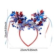 thumbnail image 3 of 4th of July Headbands Patriotic Head Boppers, Red White Blue Sequin Independence Day Hairband, Memorial Day Hair Patriotic Themed Party Headwear for Women Men Kids, 3 of 6