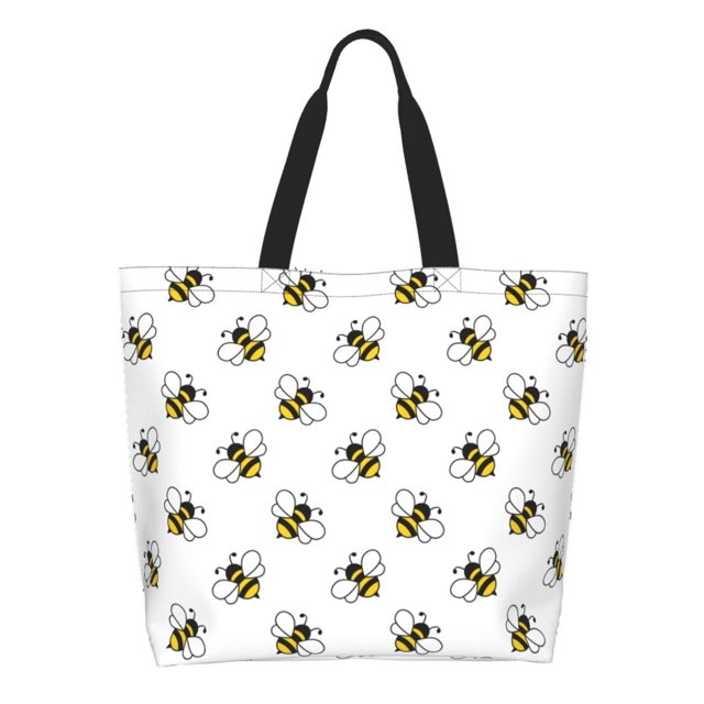 Balery Bee Bolsa Tote Estilo Estético con Cremalleras, Bolsa de Hombro, Bolsa de Compras Grande y Plegable