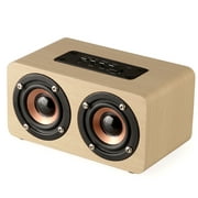 Wooden Combination Speaker Wireless Bluetooth 4.2 Speaker, Stereo Loudspeakers with 2 Horn, Portable Mini Multimedia Music Speakers with Superior Sound Quality