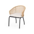 thumbnail image 6 of Herbert Outdoor Wicker Club Chair with Cushion (Set of 2), Light Brown, Beige, and Black, 6 of 12