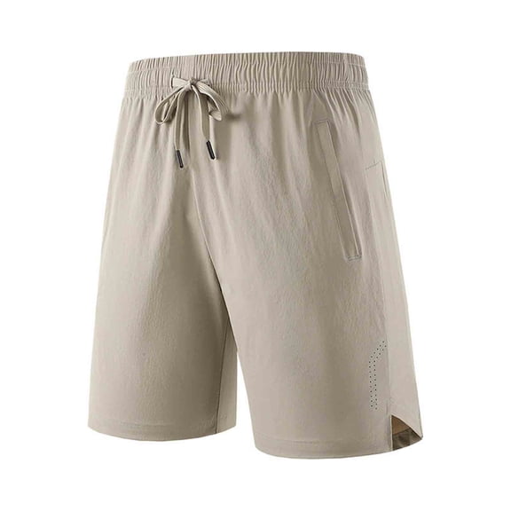 QSAWXQZ Men's Summer Cotton Casual Shorts Elastic Drawstring Waist Loose Relaxed Solid Quick Dry Solid Shorts for Campus and Daily Wear 4XL
