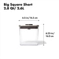 thumbnail image 2 of Recipiente OXO Steel POP Big Short Square de 2,6 L para cereales, color gris, 2 of 6