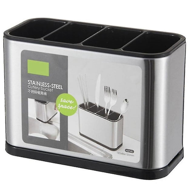 Soporte para cuchillos de almacenamiento de cubiertos de cocina, bandeja de herramientas de cocina de drenaje de plástico