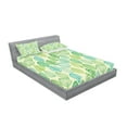 thumbnail image 2 of Ambesonne Nature Fitted Sheet & Pillow Sham Set, Leaves Forest Pattern, Full, Multicolor, 2 of 2