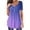 Purple, variant on Giftesty Women's Summer Tapered Round Neck Button Pleated Short Sleeve Top