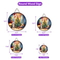 thumbnail image 5 of Merry Christmas Manx Santa Hat Xmas Tree Winter Holiday Round Wood Sign Cat Lover Kitten Owner Gifts Hanging Wall Home Decor - 01013, 5 of 5