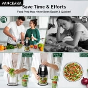 PANCERKA One-Touch Electric Mixer, Food Processors, Meat Grinder, Electric Vegetable Chopper, With 4 Stainless steel Blades, 600ml Capacity, Easy to store, for Meat/Smoothie/Vegetable/Puree/Fruits/Ga