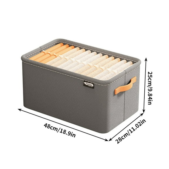 yulier Storage Bins with Handles, Storage Baskets for Shelves, Large Fabric Closet Organizers, Foldable Storage Box for Clothes Toys