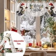 thumbnail image 5 of Merry Christmas Tie Up Valances Curtain, Xmas Cow Bell Pine Leaf Star Grey Wood Grain Adjustable Rod Pocket Short Window Treatment Tie Up Curtains Valances for Kitchen Living Room Bathroom 60x18 In, 5 of 9