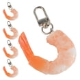 thumbnail image 1 of KAKOWELY 5 llaveros de camarones realistas, modelo de camarón realista, llavero decorativo con forma de camarón, llavero colgante para bolso, decoración., 1 of 5