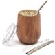thumbnail image 1 of BALIBETOV Nuevo Set de Mate - Calabaza Moderna para Yerba Mate de 350 ml - Pared Doble de Acero Inoxidable 18/8 - Incluye Dos Bombillas y un Cepillo de Limpieza (Madera, 12), 1 of 8