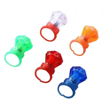 

NUOLUX 24Pcs Colorful LED Light Fake Diamond Rings Toys Party Supplies Favors for Children (Mixed Colors)
