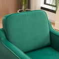 thumbnail image 3 of DRKAT Mid Century Modern Accent Chair, Upholstered Reading Armchair for Living Room, Velvet Comfy Sofa Chair with Wood Legs for Bedroom, Office, Waiting Room, Green, 3 of 8