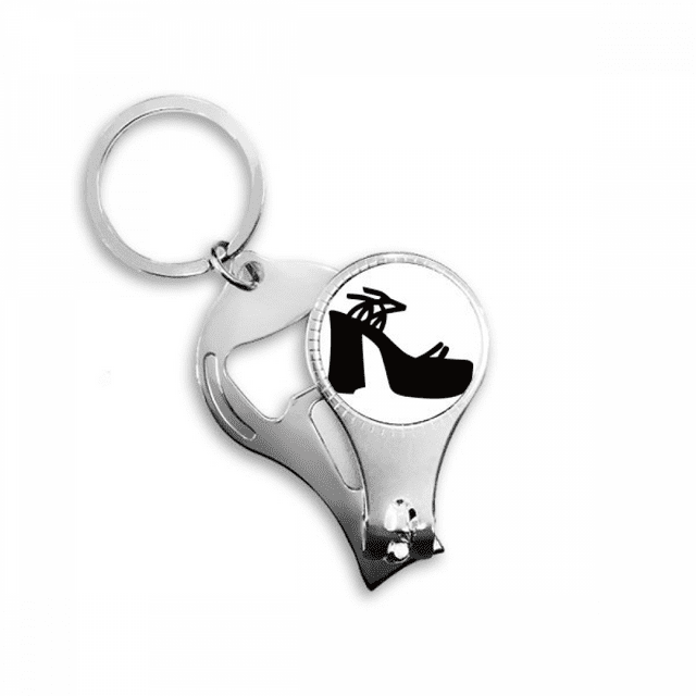Noir Femmes Talons Hauts Contour Modèle Clou Pince à Ongles Porte-Clés Ouvre-Bouteille clipper