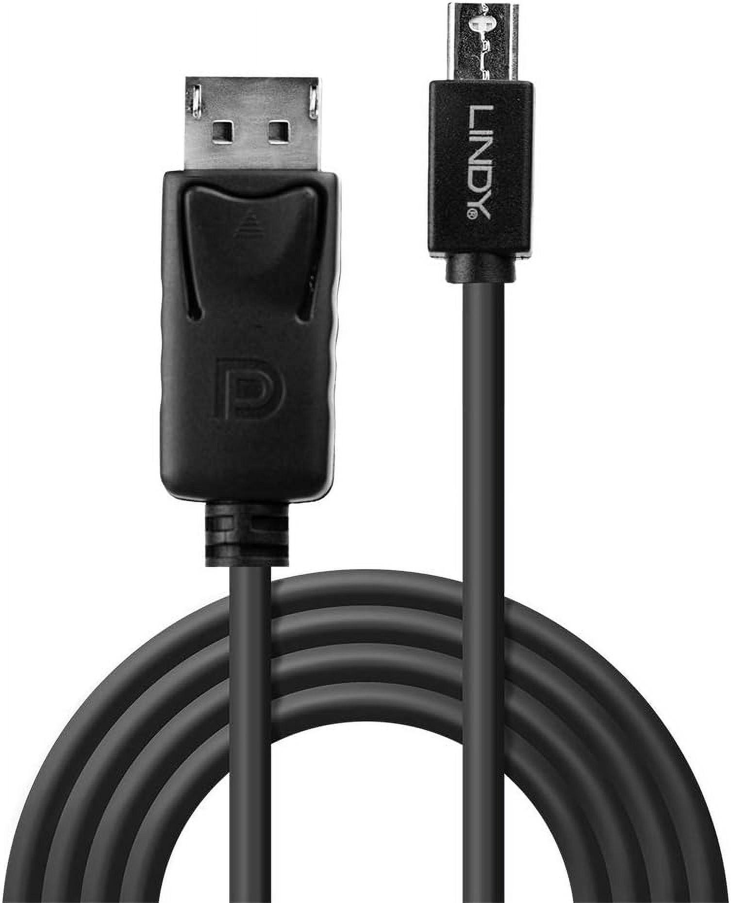 LINDY 2m Mini DisplayPort to DisplayPort Cable, Black Black 2m