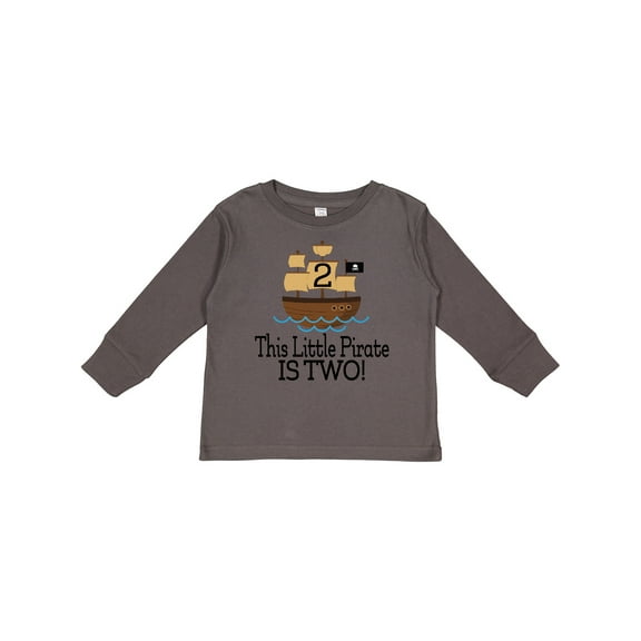Inktastic Pirate Ship 2nd Birthday Party Boys Long Sleeve Toddler T-Shirt