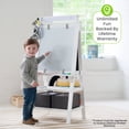 thumbnail image 6 of Little Partners Deluxe Learn 'N Play Toddler Easel for Kids, Two-Sided Art Center with Chalkboard, Magnetic Dry Erase Whiteboard, Paper Feed, Storage Bins, Paint Containers - Soft White, 6 of 12