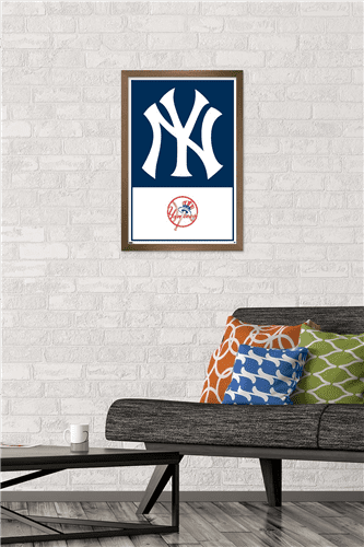 MLB New York Yankees - Logo 22 Wall Poster, 14.725" x 22.375" Framed