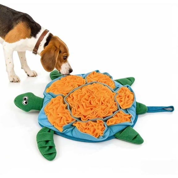 Dog Snuffle Mat, Interactive Turtle Foraging Mat for Mental Stimulation, Slow Feeder Puzzle Toy for Small to Medium Dogs, Nosework Training & Stress Relief Pet Enrichment Mat, Machine Washable