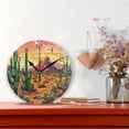 thumbnail image 2 of 10 Inch Cactus Desert Clock Silent Round Wall Clock Non Ticking Battery Device Clocks Creative Decoration Wall Clock for Living Room Bedroom Office Kitchen, 2 of 6
