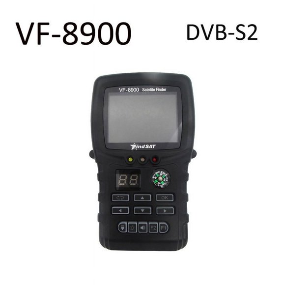 HD Satfinder Star Search VF-8900D DVB-S2 Satellite Meter Satellite Finder Built-in Flashlight Compass Signal Display Car Charger British regulations