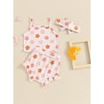 thumbnail image 3 of Suealasg Newborn Girl Summer Outfit Sleeveless Floral Camisole and Elastic Ruffle Shorts Headband Set  3 6 12 18 24 Months Baby Girl Clothes, 3 of 6