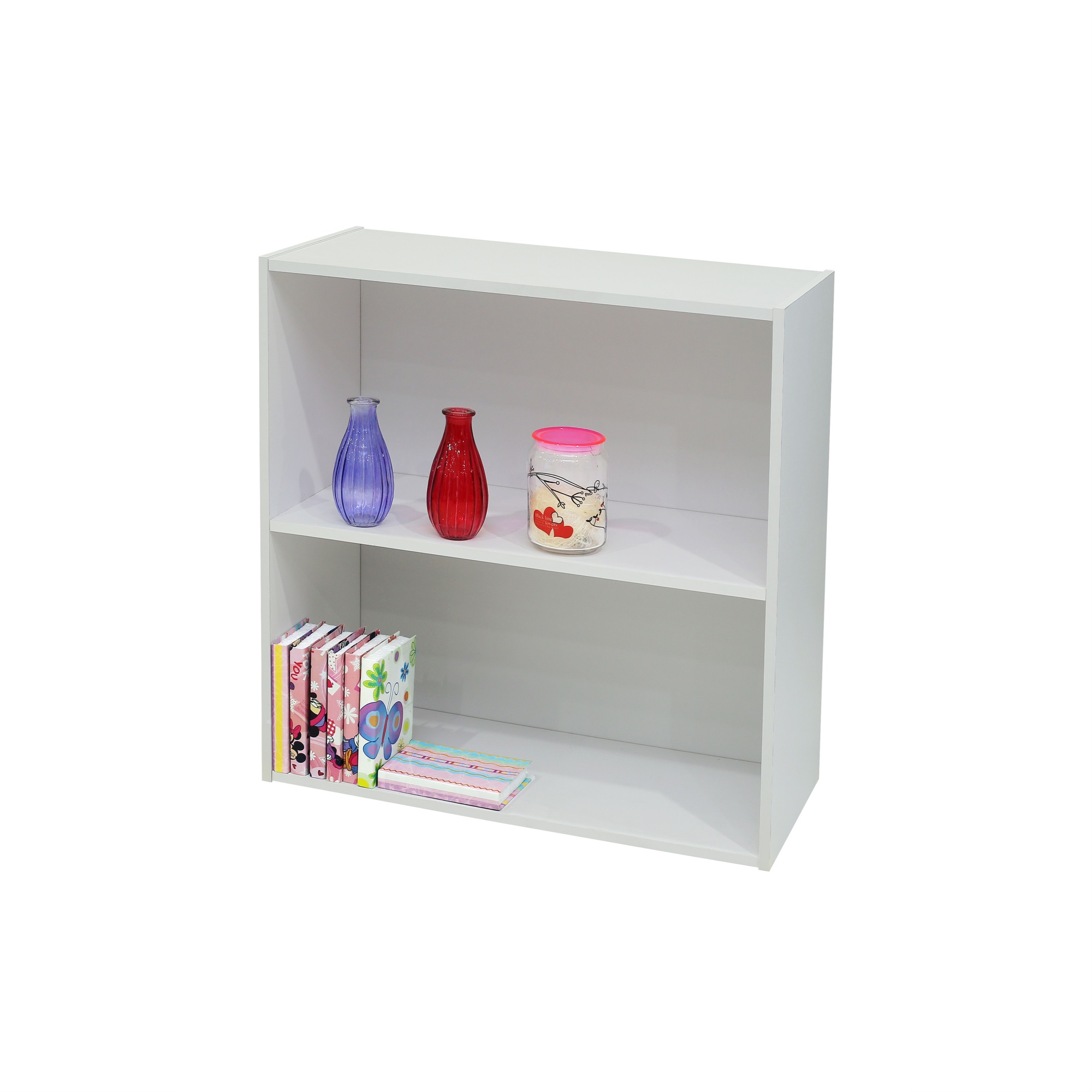 Ergode BK1560 White Wood 2 Tier Bookcase