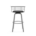 thumbnail image 5 of Amisco Turbo 30 In. Swivel Bar Stool - Black Faux Leather / Metallic Grey Metal, 5 of 8