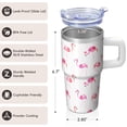 thumbnail image 3 of Flamingo Travel Tumbler with Handle 20OZ Stainless Steel Insulated Coffee Mug Cup Leak Proof Double Wall Vacuum Perfect for Hot Cold Drinks Gifts for Women Girls on Birthday Christmas Summer, 3 of 6