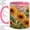 Pink, variant on Stained Glass Sunflower Accent Mug, 11oz Ceramic Coffee Cup for Garden Fans