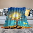 thumbnail image 2 of BCIIG Sunlight Trees Sky Warm Lightweight Blanket Soft Fleece Throw Blanket for Living Rooms Sofa Decor Cow Gifts All Seasons 50x60in, 2 of 6