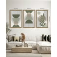 thumbnail image 6 of SHENIFY Large Boho Wall Art Green Sage Decor Framed Wood Modern Bohemian Abstract Geometry Canvas Prints - 24x36in3pcs Natural Framrd, 6 of 8