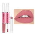 thumbnail image 1 of Brillant à Lèvres Mat 2 en 1, Gloss Longue Tenue Imperméable en Velours, Brillant à Lèvres Hautement Pigmenté, Ne Colle Pas au Verre et Ne Déteint Pas, Rouge à Lèvres Maquillage pour Femmes et Filles (Couleur:05), 1 of 7