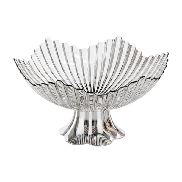 Frutero con pedestal, bandeja para frutas portátil y práctica, bandeja decorativa para aperitivos, ideal para cumpleaños, oficina, sala de estar y Blanco claro