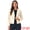 Beige, variant on DARING DIVA Women's Collarless Business Outfits Open Front Suit Blazer XS Black