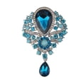 thumbnail image 5 of Gran Vintage cristal colgante gota boda nupcial joyería broche Pin pta oro Hugo  Crystal broche, 5 of 5