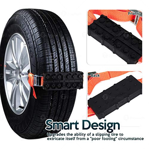 Zone Tech Vehicle Snow Traction Tire Block SUV and Pick Up Tire Blocks for Emergencies and Road Trip Premium Quality Strong Durable All Weather//Season Anti-Skid Car