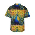 thumbnail image 3 of Daiia Peacocks Hawaiian Shirt for Men Gentle Cotton Regular Short Sleeve Casual-3X-Large, 3 of 9