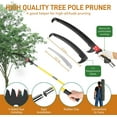 thumbnail image 3 of GJWL Manual Pole Saw, 24 Feet Extendable Tree Pruner with Knives and Storage Pocket, Sharp Steel Blade and Scissors High Branches Trimming for Pruning Palms and Shrubs(Yellow), 3 of 8
