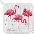 thumbnail image 3 of Dreamtimes Oven Mitts and Pot Holders with Chef Apron 3Pcs Set Tropical Bird Flamingos Non Slip Heat Resistant Gloves for Baking Cooking BBQ, 3 of 7